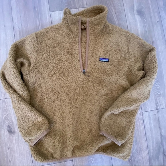 Patagonia Women’s Los Gatos 1/4 Zip Camel Brown Sherpa Pullover Large - Picture 2 of 10